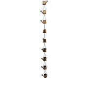 Zaer Ltd. International 73" Long Iron Rain Chain with Watering Cans in Antique Copper ZR200167-CP View 7