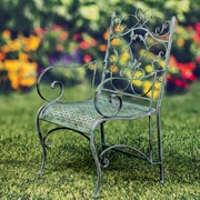 Zaer Ltd International "Gaia" Iron Garden Armchair in Verdi Green ZR180493-VG View 7