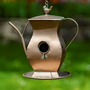 Zaer Ltd International Pre-Order: Set of 6 Assorted Style Antique Copper Finish Teapot Birdhouses ZR170773-CPS View 7