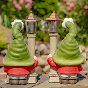 Zaer Ltd. International Set of 2 Spring Garden Gnomes with Solar Lanterns "Shortstack & Dinkle" ZR200366-SET View 7