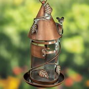 Zaer Ltd. International Hanging Iron Bird Feeder with Antique Copper Finish "Silo" LS213031 View 7