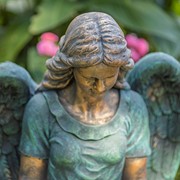 Zaer Ltd International 46" Tall Sitting Magnesium Angel Statue Reading Book in Antique Bronze "Dina" ZR232746-BZ View 7