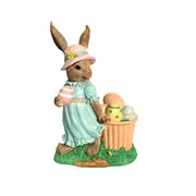 Zaer Ltd. International 24" Tall Rabbit Garden Statue with Easter Basket & Sun Hat "Anna Mae" ZR342126 View 7