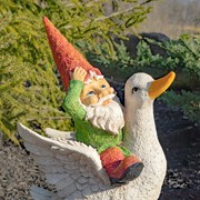 Zaer Ltd. International 23" Tall Spring Gnome Garden Statue Riding a Duck ZR245023 View 7