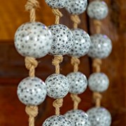 Zaer Ltd. International 74" Long Porcelain Tsugo Ball Garland in White, Black, & Grey "Hana" ZR088217 View 7