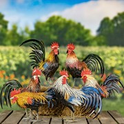 Zaer Ltd. International 21.25" Tall Painted Iron Rooster Decoration "Maxwell" ZR220905 View 7