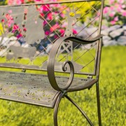 Zaer Ltd International Rectangular Outdoor Bench with Cow & Windmill Silhouette "Strasburg" ZR220865-BZ View 7