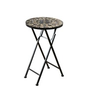 Zaer Ltd. International "Medora" 23in. Tall Mosaic Folding Plant Stand - Stone Grey & Tan ZR850116 View 7