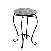 Zaer Ltd. International "St. Augustine" 22in Tall Mosaic Pedestal Plant Stand - Stone & Brown ZR850515 View 7