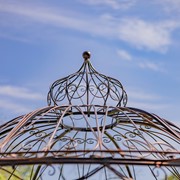 Zaer Ltd. International 10ft. Tall Round Iron Gazebo with Side Walls in Antique Bronze "Tatiana" ZR161596-BZ View 7