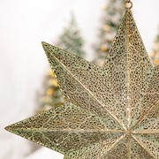 Zaer Ltd International Set of 5 Hanging 3D 8-Point Decorative Metal Stars in Asst Sizes "Asterismos" ZR233024-SET View 7