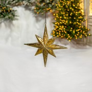 Zaer Ltd International Set of 6 Assorted Antique Gold North Star Hanging Iron Decorations "Polaris" ZR233016-SET View 7