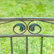 Zaer Ltd International 12.5ft. Tall Ornate Round Iron Garden Gazebo in Antique Green "Medellín 1972" ZR210177-GR View 7