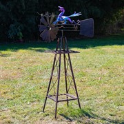 Zaer Ltd International 61.8" Tall Iron Windmill with Flapping Iridescent Dragon & Weather Vane ZR548541 View 7