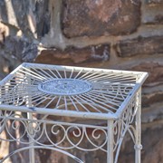 Zaer Ltd. International Set of 3 Square Metal Plant Stand Tables in Antique White "Copenhagen 1843"" ZR220735-AW View 7