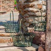 Zaer Ltd. International Set of 3 Decorative Metal Wire Garden Baskets in Verdi Green "Stephania" ZR220402-VG View 7