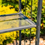 Zaer Ltd. International 7.5ft Tall Four Tier Standing Iron Shelf in Antique Black "Stephania" ZR220311-BK View 7