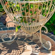 Zaer Ltd. International Set of 2 Metal Heart-Shaped Cage Plant Stands in Antique White "Ariyanna" ZR220415-AW View 7