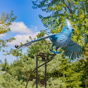 Zaer Ltd International 8.65ft. Tall XL Flying Blue Jay Iron Rocking Stake "Coco" ZR208660 View 7