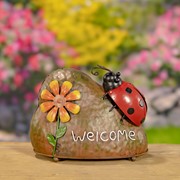Zaer Ltd. International Set of 6 Metal Welcome Decorative Rock Accents with Assorted Animals ZR208800-SET View 7