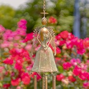 Zaer Ltd International Set of 3 Hanging Antique Copper Angel Wind Chimes ZR235189-31-SET View 7