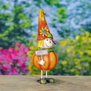 Zaer Ltd. International Pre-Order: S/3 Assorted Pumpkin Scarecrow Figurines "Tatters Stitches & Patches" ZR232358-SET View 7