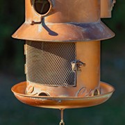 Zaer Ltd International Set of 4 Asst Copper Hanging Birdhouse Feeder Wind Chimes "Homestead Collection" ZR235021-4-SET View 7