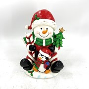 Zaer Ltd International 13.5" Tall Light-up Snowman & Penguin Christmas Decoration "Polar Pals" ZR220007 View 7