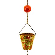 Zaer Ltd International Set of 6 Assorted 76.75"L Hand Painted Porcelain Bucket Rain Chains ZR240024-SET View 7