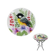 Zaer Ltd International 18" Glass Bowl Oriole Birdbath with Metal Stand "Baltimore" ZR180904 View 7