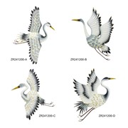 Zaer Ltd International Pre-Order: Set of 4 Asst Elegant Whooping Crane Wall Decorations "Port Aransas" ZR241200-SET View 7