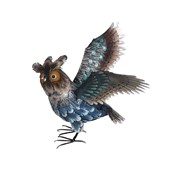 Zaer Ltd International Pre-Order: Set of 6 Assorted Hand-Painted Metal Owl Figurines ZR241240-SET View 7