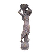 Zaer Ltd International Pre-Order: 71"T Lady Statue Carrying Flower Pot in Blue-Bronze (Right) "Keira" ZR267271-BB View 7