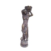 Zaer Ltd International Pre-Order: 71"T Lady Statue Carrying Flower Pot in Blue-Bronze (Left) "Dariia" ZR267371-BB View 7