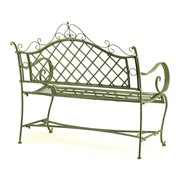 Zaer Ltd. International "Stephania" Victorian-Style Iron Garden Bench in Antique Green ZR090517-GR View 8