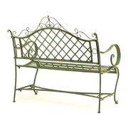 Zaer Ltd. International Pre-Order: "Stephania" Victorian-Style Iron Garden Bench in Antique Green ZR090517-GR View 8
