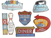 Set of 6 Vintage Style "NIFTY FIFTIES" Light Up Wall Signs VA610241 View 8
