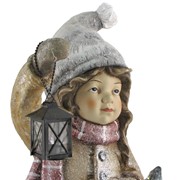 Zaer Ltd International Set of 2 "Winter's Night" Standing Tushkas Holding Lanterns & Christmas Tree ZR117612 View 8