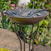 Zaer Ltd International Pre-Order: 31" Tall "Two Birds" Iron Birdbath with Antique Bronze Finish ZR180387-BZ View 8