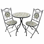 Zaer Ltd International Pre-Order: "Boston" Three-Piece Mosaic Bistro Set ZR165125-6-SET View 8