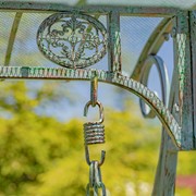 Zaer Ltd International Pre-Order: "Giorgi" 92in. Tall Iron Swing Bench in Verdi Green ZR171200-VG View 8