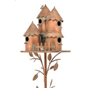Zaer Ltd International Pre-Order: 76.75"T. Country Style Multi-Home Iron Birdhouse Stake "Pipersville" ZR182433 View 8