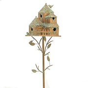 Zaer Ltd International Pre-Order: 73.75"T Country Style MultiHome Iron Birdhouse Stake "Plumsteadville" ZR182431 View 8