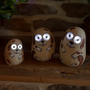 Zaer Ltd International Set of 3 Solar "Rock" Dogs with Light Up Eyes in 3 Assorted Colors VA200003-SET View 8
