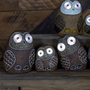 Zaer Ltd International Pre-Order: Set of 3 Solar "Rock" Owls with Light Up Eyes in 3 Assorted Colors VA100001-SET View 8