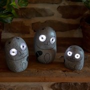 Zaer Ltd International Set of 3 Solar "Rock" Cats with Light Up Eyes in Three Assorted Colors VA100003 View 8