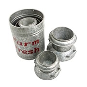 Zaer Ltd International Set of 3 Galvanized Old Style Milk Jug Planters in Red ZR180140-RD View 8