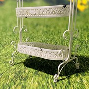 Zaer Ltd International Pre-Order: 43" Tall Three Tier Iron Plant Stand in Antique White ZR180978-AW View 8