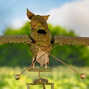 Zaer Ltd International 81" Tall Large Metal Solar Flying Owl Rocking Stake with Light-up Eyes " Weston" ZR182411-BZ View 8