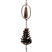Zaer Ltd International Pre-Order: 72" Long Antique Bronze Hanging Pinecone Rain Chain ZR168626-BZ View 8